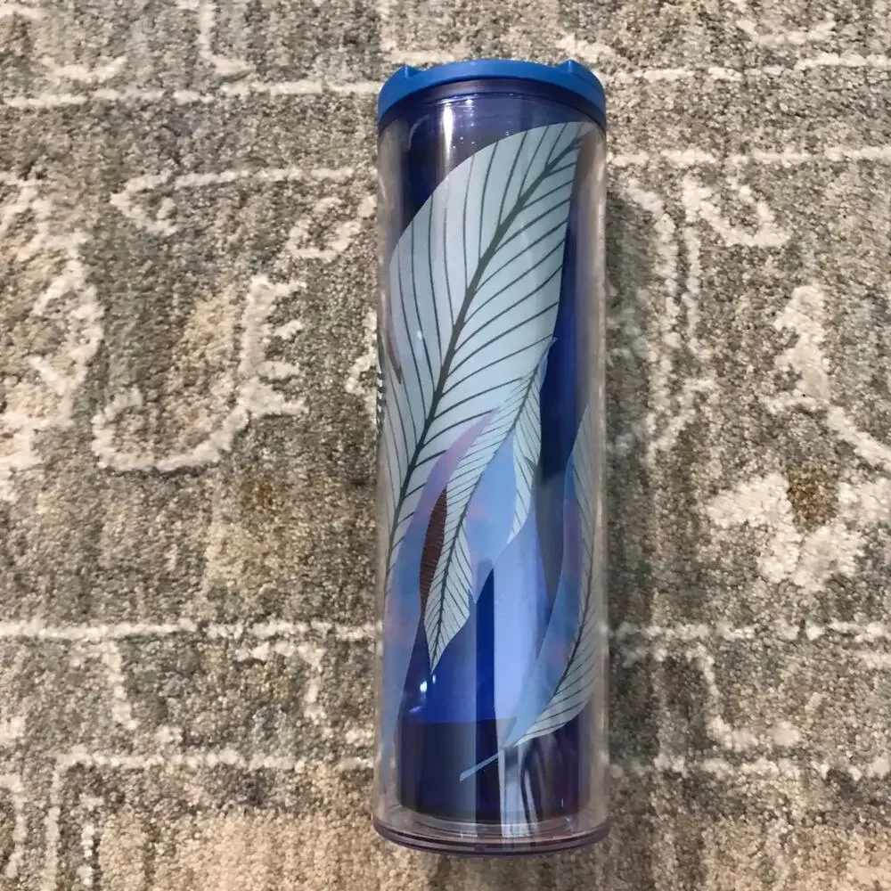 NWT Starbucks Blue Leaf Tumbler